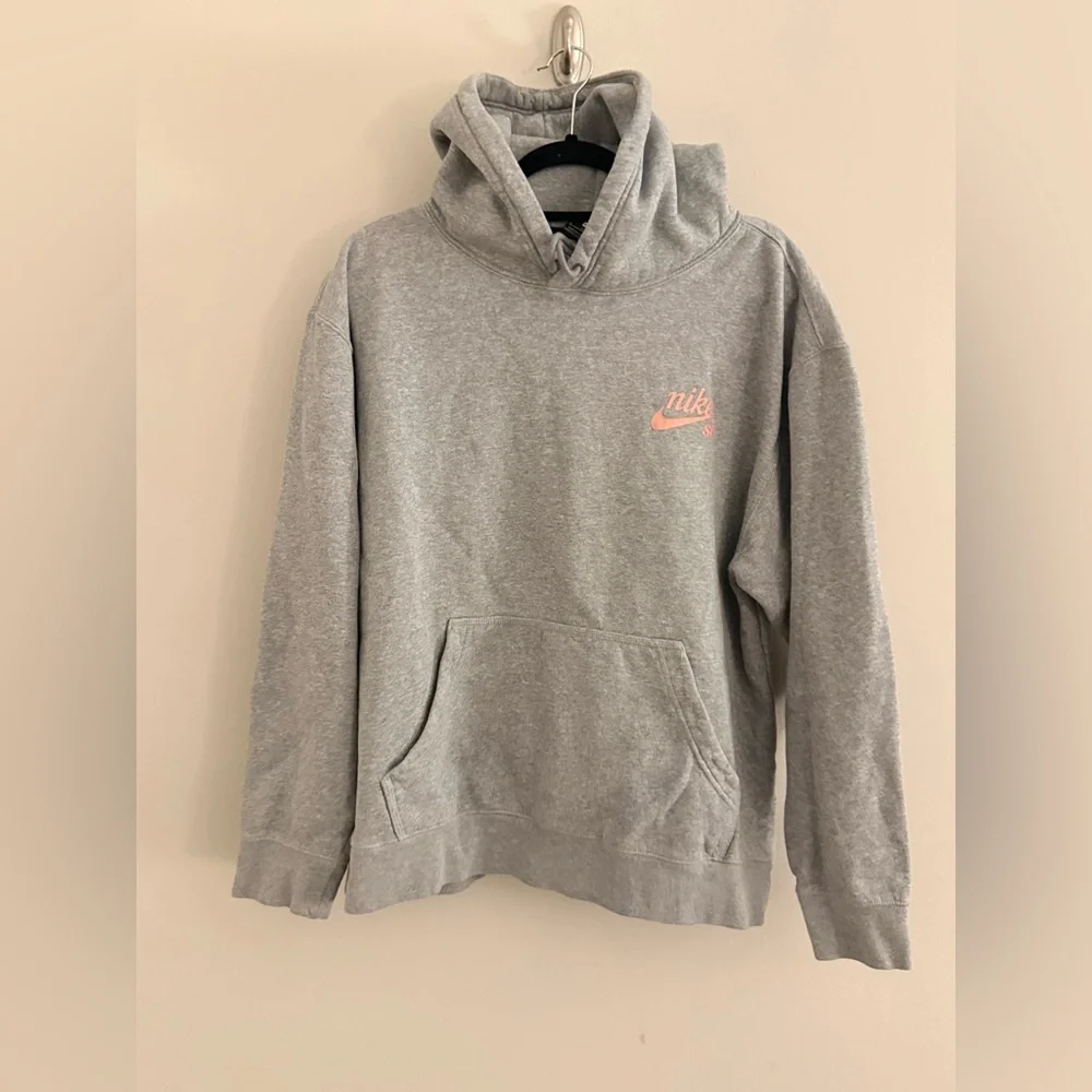 Nike SB Graphic Hoodie XL Gray Cartoon Dog Streetwear Y2K Skate - Picture 2 of 9
